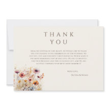 Tack för ditt kort, Boho Wildblomige Beige