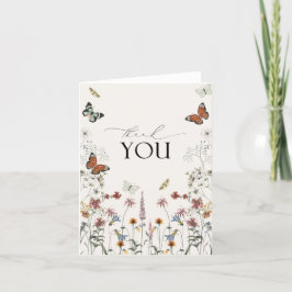 Tack för ditt kort, Boho Wildbloms Rustic Butterfl