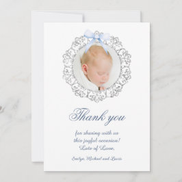 Tack för ditt kort, Bow Baptism i Glitter Ram Inbjudningar