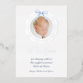 Tack för ditt kort, Bow Baptism (silver)