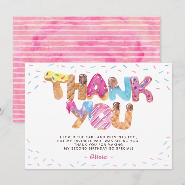 Tack för ditt kort Candyland Birthday (Fram/baksida)