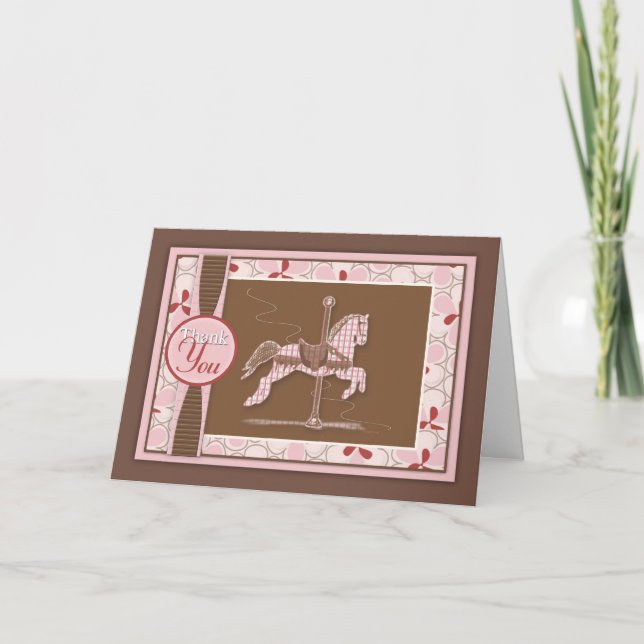 Tack för ditt kort, Carousel Horse Kort (Framsida)