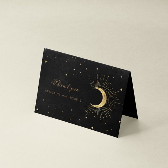 Tack för ditt kort, Celestial Black and Guld Stars (Skapare uppladdad)