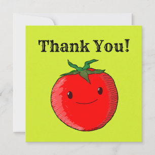 Tack för ditt kort, Cute Tecknad Tomato Kort