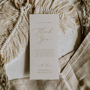 Tack för ditt kort - den känsliga Guld och Cream T