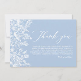 Tack för ditt kort, Dusty Blue Wildblomma Möhippa Inbjudningar