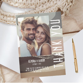 Tack för ditt kort, Edgy Brown Olive Bröllop Inbjudningar