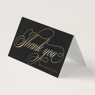 Tack för ditt kort, elegant Faux Foil Calligraphy Kort