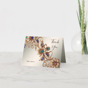 Tack för ditt kort, elegant Judiska blommor Kort