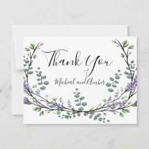 Tack för ditt kort, elegant Lavender Eucalyptus Br Kort