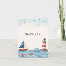 Tack för ditt kort. En pojk-nautisk babydusch.