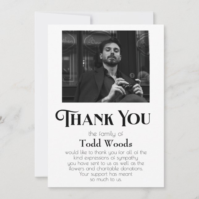 Tack för ditt kort - enkelt fo-sympati (Framsida)