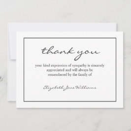 Tack för ditt kort - enkelt svart bokmärke