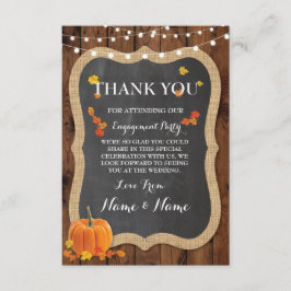 Tack för ditt kort Fall Pumpkin Wood Rustic Winter
