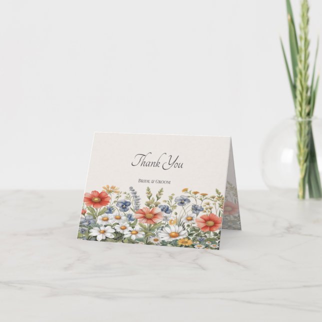 Tack för ditt kort - färgstarka Wildblommor (Framsida)