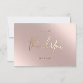 Tack för ditt kort Faux Foil Rosegold Postcard