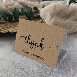 Tack för ditt kort, Faux Kraft Calligraphy