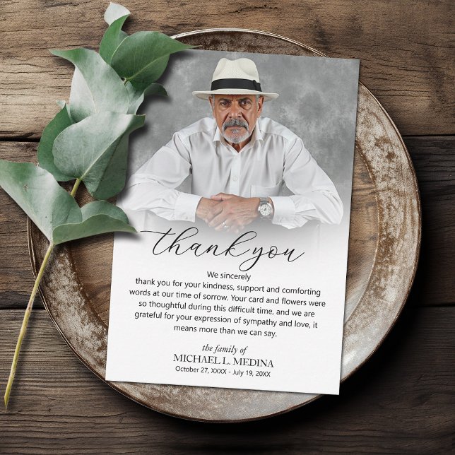 Tack för ditt kort, firande i livets foto DOWNLOAD Inbjudningar (Celebration of Life photo INSTANT DOWNLOAD and/or PRINTED photo thank you cards 3.5" x 5" or larger)