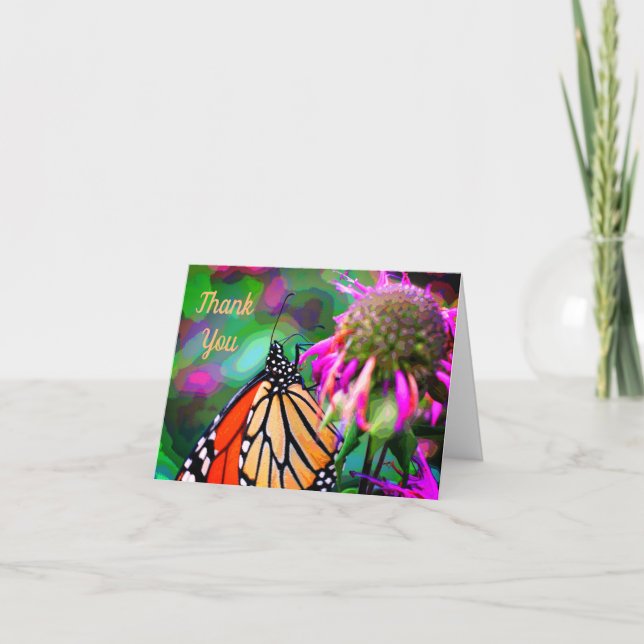 Tack för ditt kort - fjäder i blomman (Framsida)