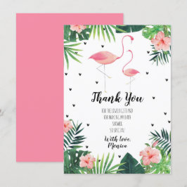 Tack för ditt kort, Flamingo Theter Baby Shower Inbjudningar