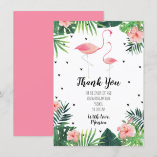 Tack för ditt kort, Flamingo Theter Baby Shower Inbjudningar