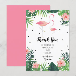 Tack för ditt kort, Flamingo Theter Baby Shower Inbjudningar