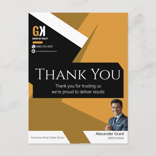 Tack för ditt kort för äkta Gods Black & Guld (Framsida)