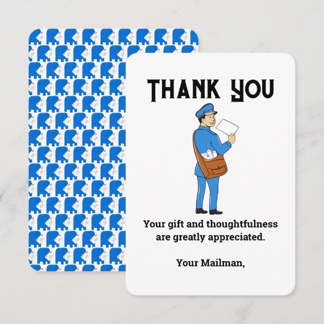 Tack för ditt kort för anpassningsbar Retro Mail C (Fram/baksida)