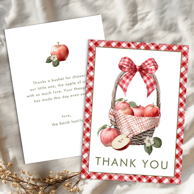 Tack för ditt kort för Apple Basket Baby Shower (Thank you card)