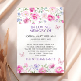 Tack för ditt kort för att visa lila Wildblommor S