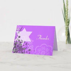 Tack för ditt kort för blommigt Star Jewish Baby