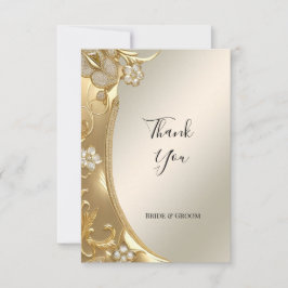 Tack för ditt kort för Blommigten Guld Ornate