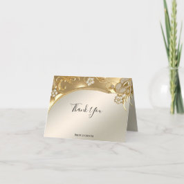 Tack för ditt kort för Blommigten Guld Ornate