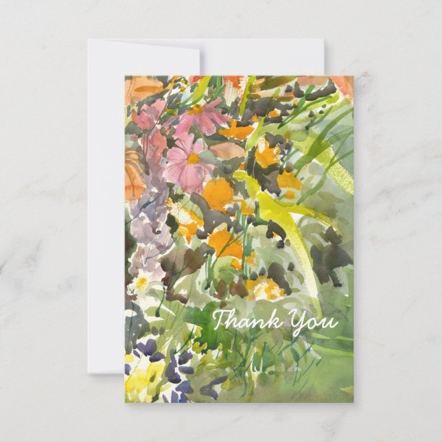 Tack för ditt kort för blommigtens vattenfärg (Framsida)