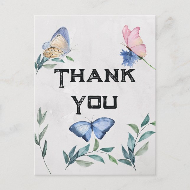 Tack för ditt kort för blommigtens vattenfärg (Framsida)