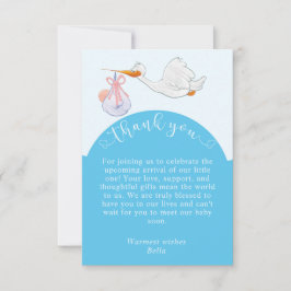 Tack för ditt kort för Blue Baby Shower Stork