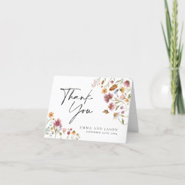 Tack för ditt kort för Bohemian Wildblomma Bröllop