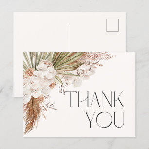 Tack för ditt kort för bohemisk Blommigt och fjädr