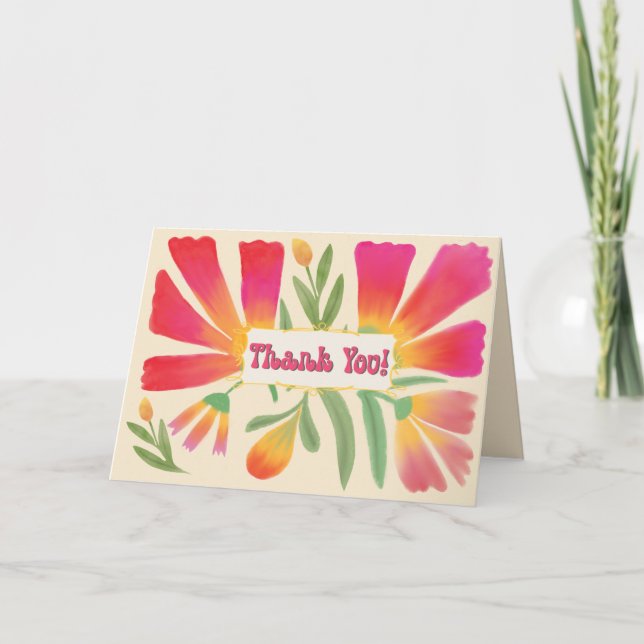 Tack för ditt kort för Bright Blooms (Framsida)