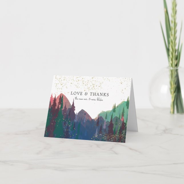 Tack för ditt kort för Bröllop-foto i elegant (Framsida)