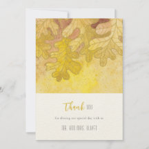 Tack för ditt kort för Bröllop på hösten Oak Löv