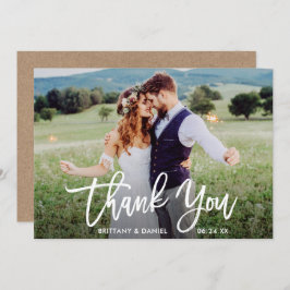 Tack för ditt kort för Bröllop Photo Brush-skript