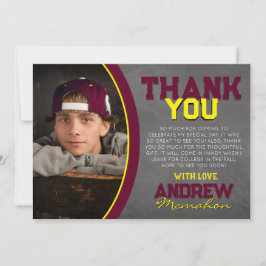 Tack för ditt kort för Burgundy & Gult Chalkboard