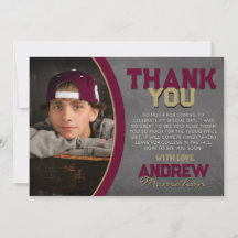 Tack för ditt kort för Burgundy och Bronze Chalkbo