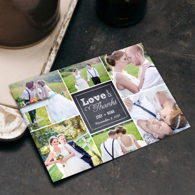 Tack för ditt kort för Chalked Collage Bröllop (Skapare uppladdad)