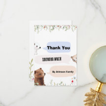 Tack för ditt kort för Cute Animal | Baby Shower