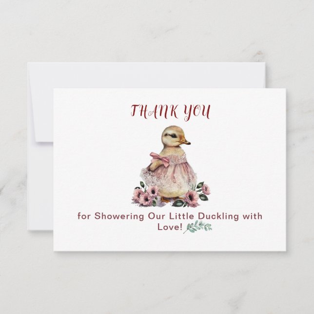 Tack för ditt kort för Cute Anka Baby Shower (Framsida)