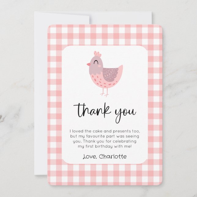 Tack för ditt kort för Cute Chicken Birthday Photo (Framsida)