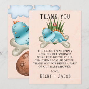 Tack för ditt kort för Cute Dinosaur Baby Shower