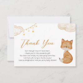 Tack för ditt kort för Cute Fox Baby Shower
